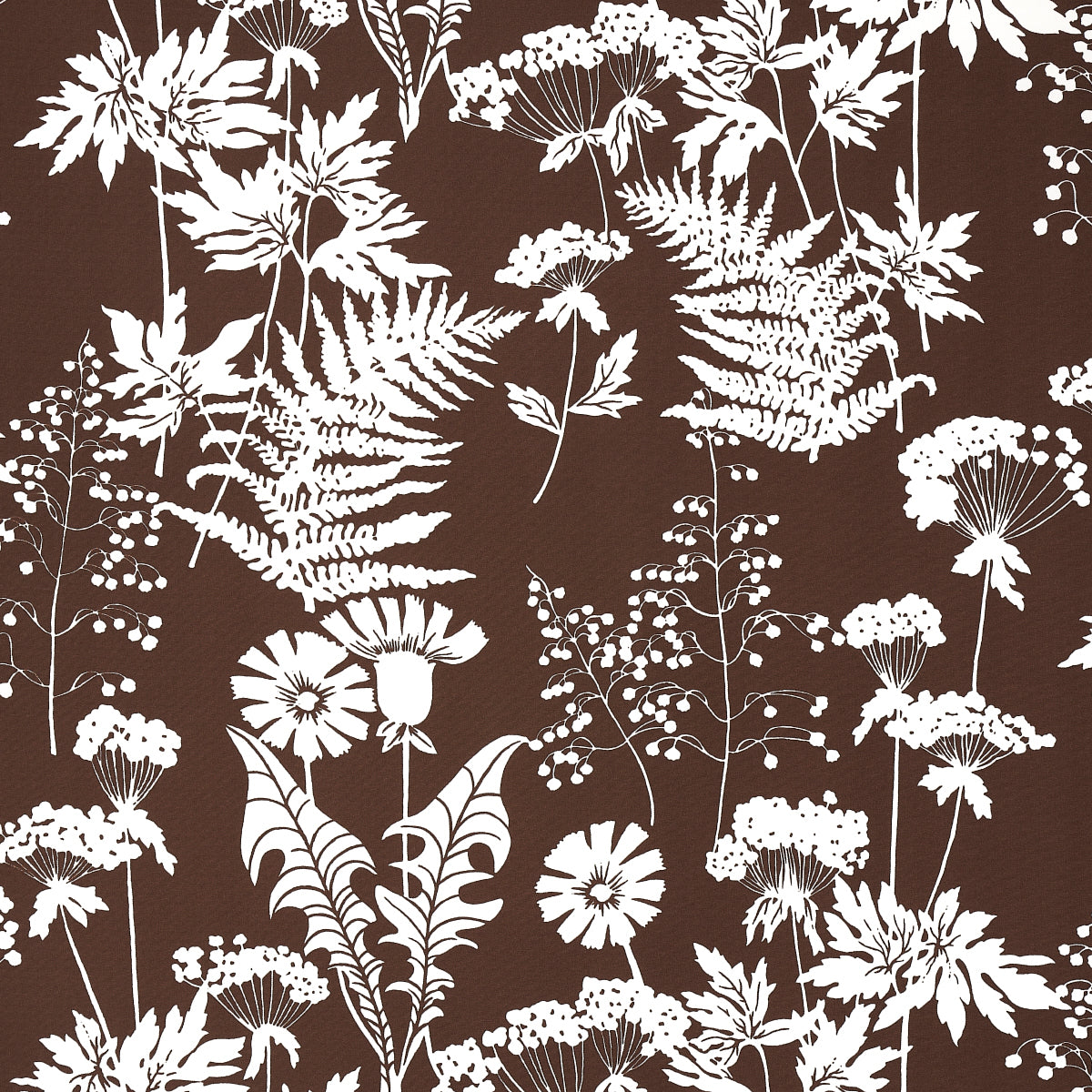 Schumacher Spring Floral Indoor/Outdoor Brown Fabric - Eade's Wallpaper