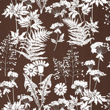 Schumacher Spring Floral Indoor/Outdoor Brown Fabric - Eade's Wallpaper