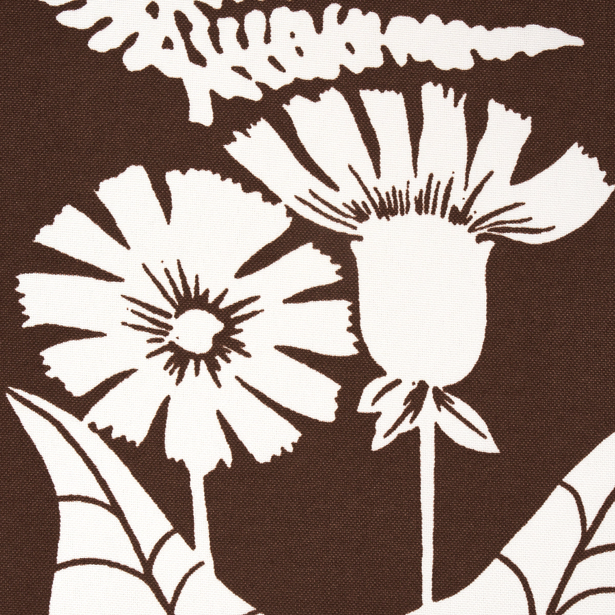 Schumacher Spring Floral Indoor/Outdoor Brown Fabric - Eade's Wallpaper