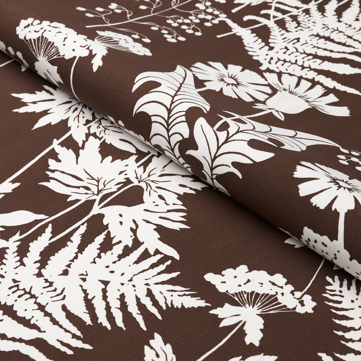 Schumacher Spring Floral Indoor/Outdoor Brown Fabric - Eade's Wallpaper