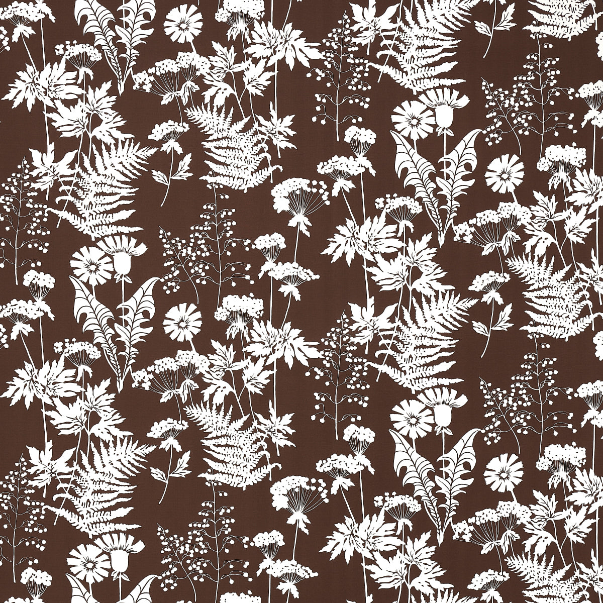 Schumacher Spring Floral Indoor/Outdoor Brown Fabric - Eade's Wallpaper