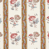 Schumacher Ariana Floral Stripe Document Fabric