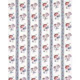 Schumacher Ariana Floral Stripe Pearlware Blue Fabric