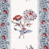 Schumacher Ariana Floral Stripe Pearlware Blue Fabric