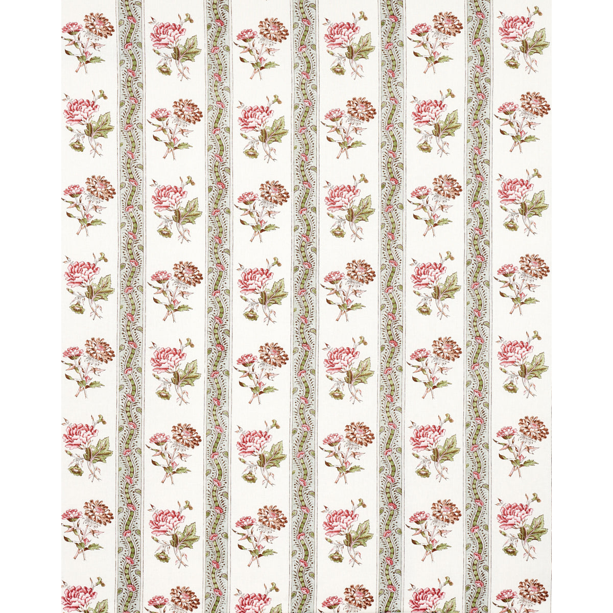 Schumacher Ariana Floral Stripe Chelsea Garden Fabric