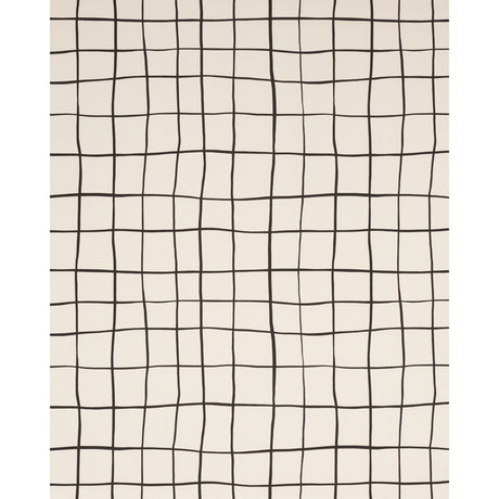 Schumacher Painterly Windowpane Black Fabric - Eade's Wallpaper