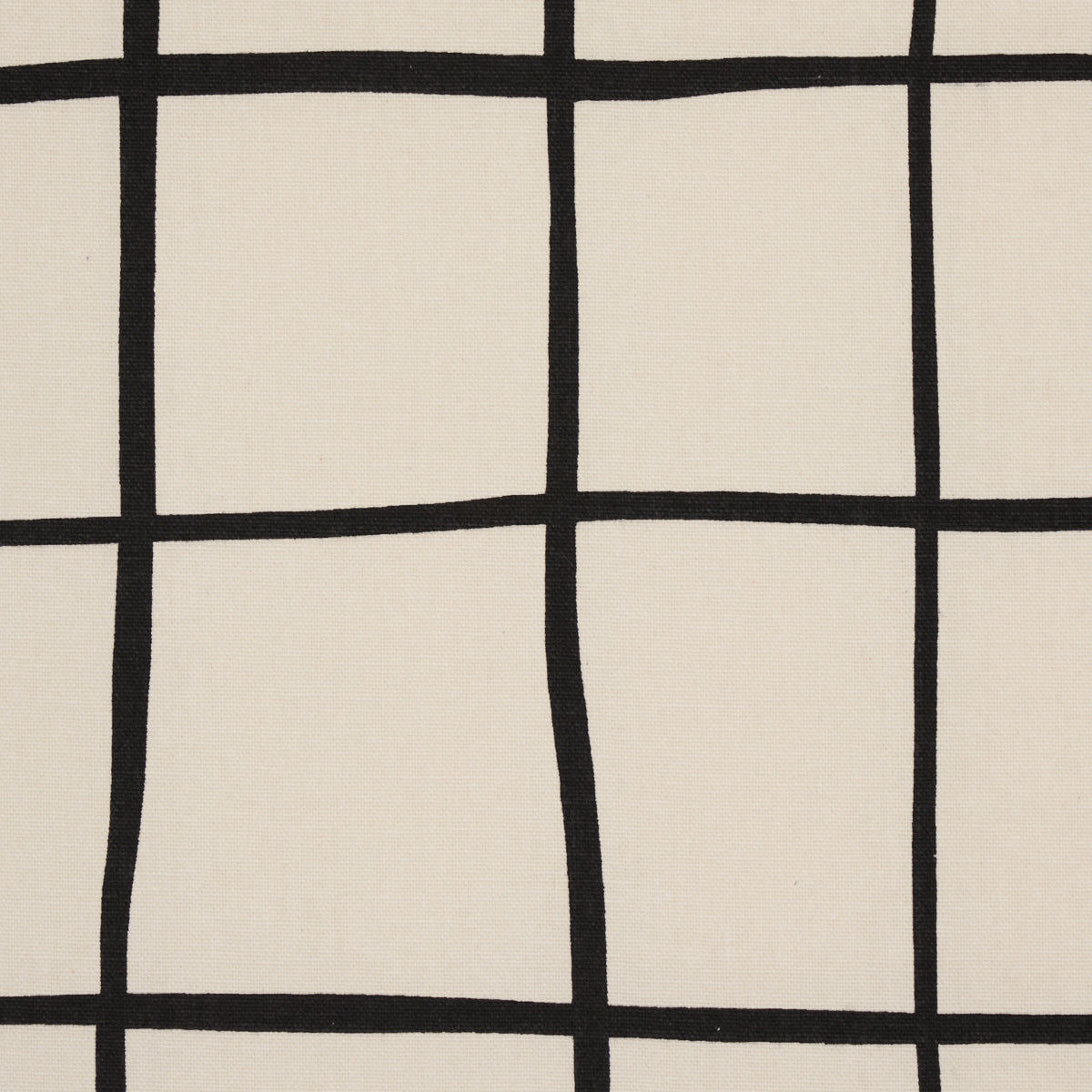 Schumacher Painterly Windowpane Black Fabric - Eade's Wallpaper