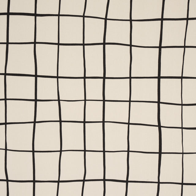 Schumacher Painterly Windowpane Black Fabric - Eade's Wallpaper