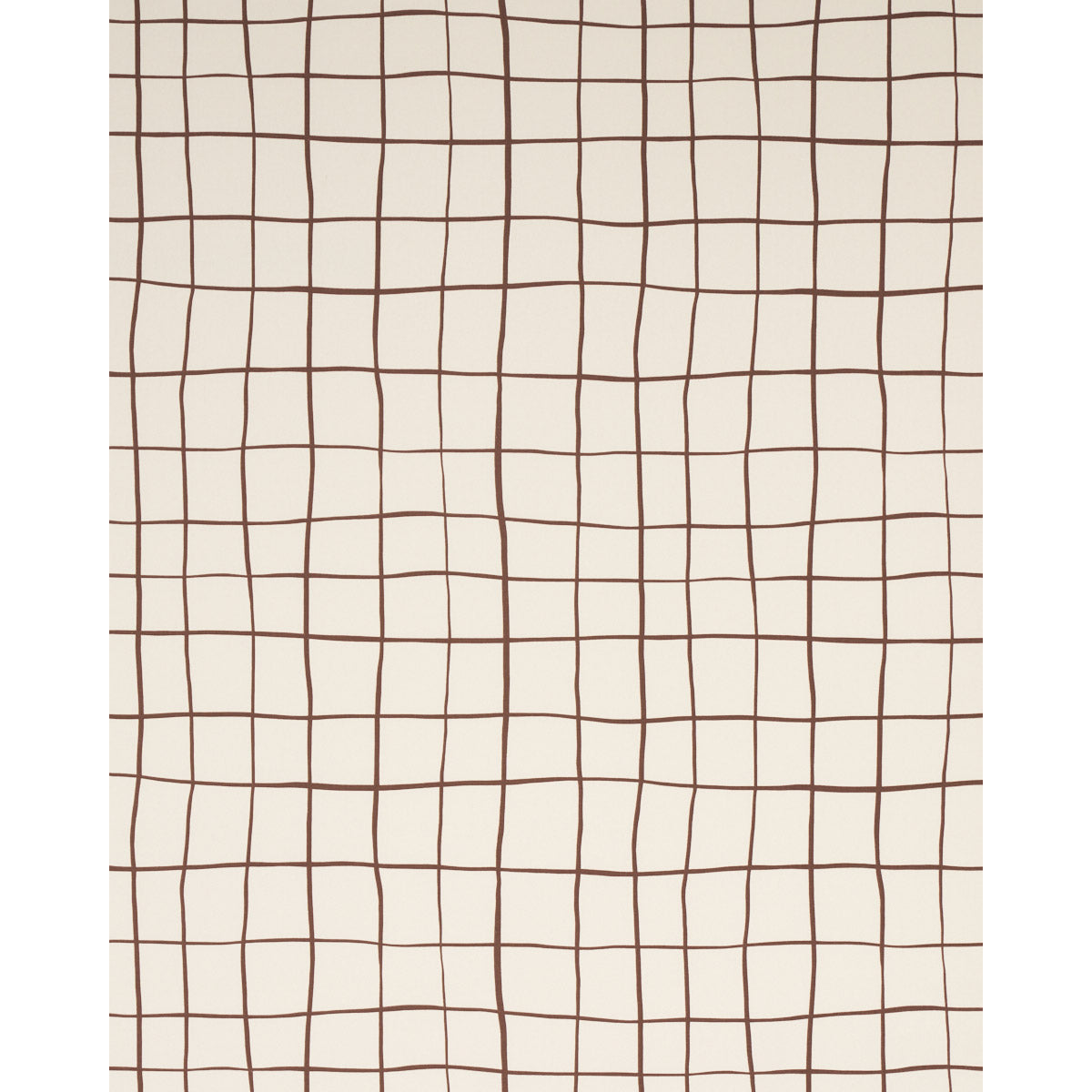 Schumacher Painterly Windowpane Brown Fabric - Eade's Wallpaper