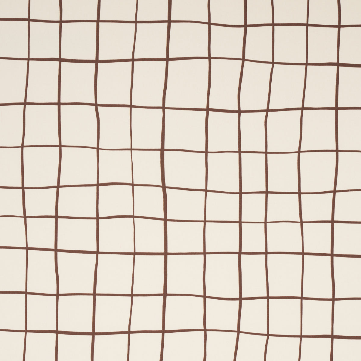 Schumacher Painterly Windowpane Brown Fabric - Eade's Wallpaper
