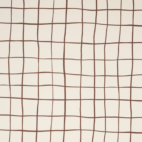 Schumacher Painterly Windowpane Brown Fabric - Eade's Wallpaper