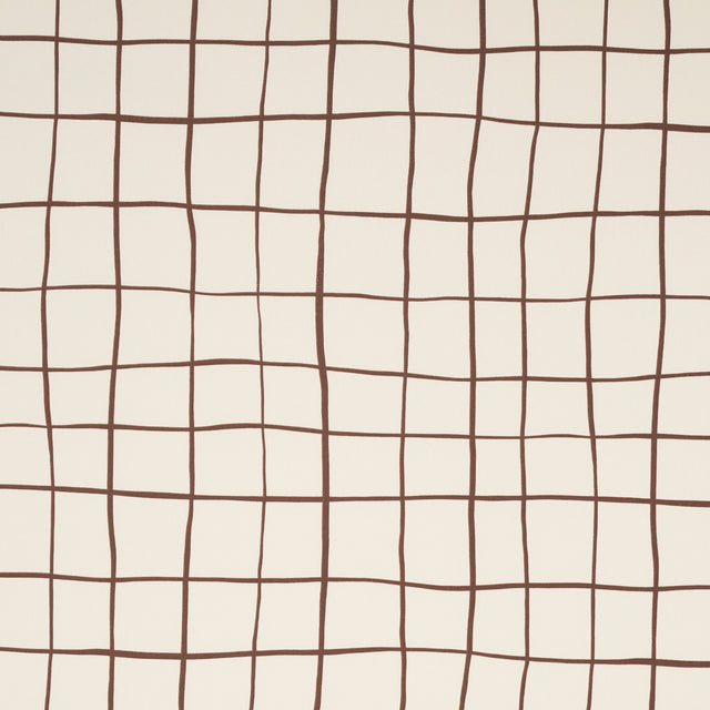 Schumacher Painterly Windowpane Brown Fabric - Eade's Wallpaper
