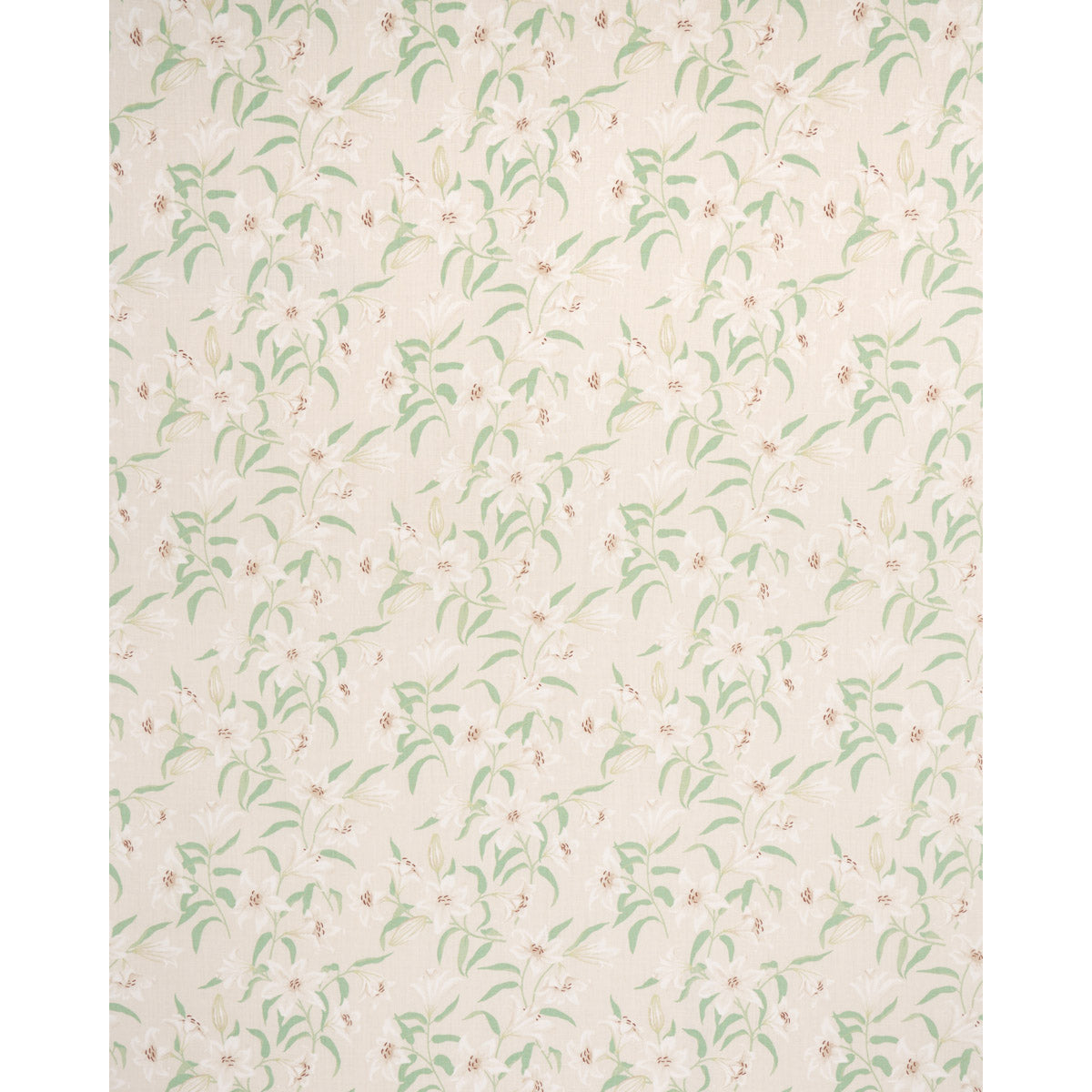 Schumacher Scattered Lilies Cream Fabric - Eade's Wallpaper