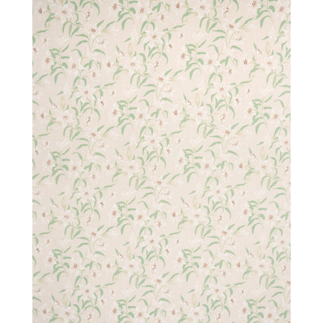 Schumacher Scattered Lilies Cream Fabric - Eade's Wallpaper