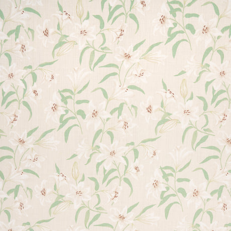 Schumacher Scattered Lilies Cream Fabric - Eade's Wallpaper