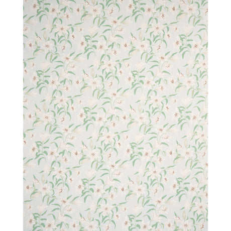 Schumacher Scattered Lilies Sky Fabric - Eade's Wallpaper