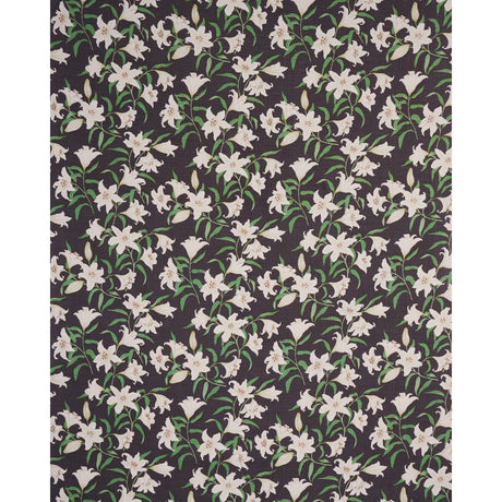 Schumacher Scattered Lilies Charcoal Fabric - Eade's Wallpaper