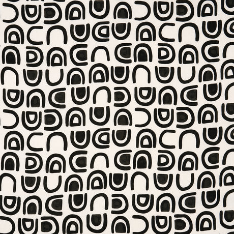 Schumacher Threshold Printed Linen Carbon Fabric - Eade's Wallpaper