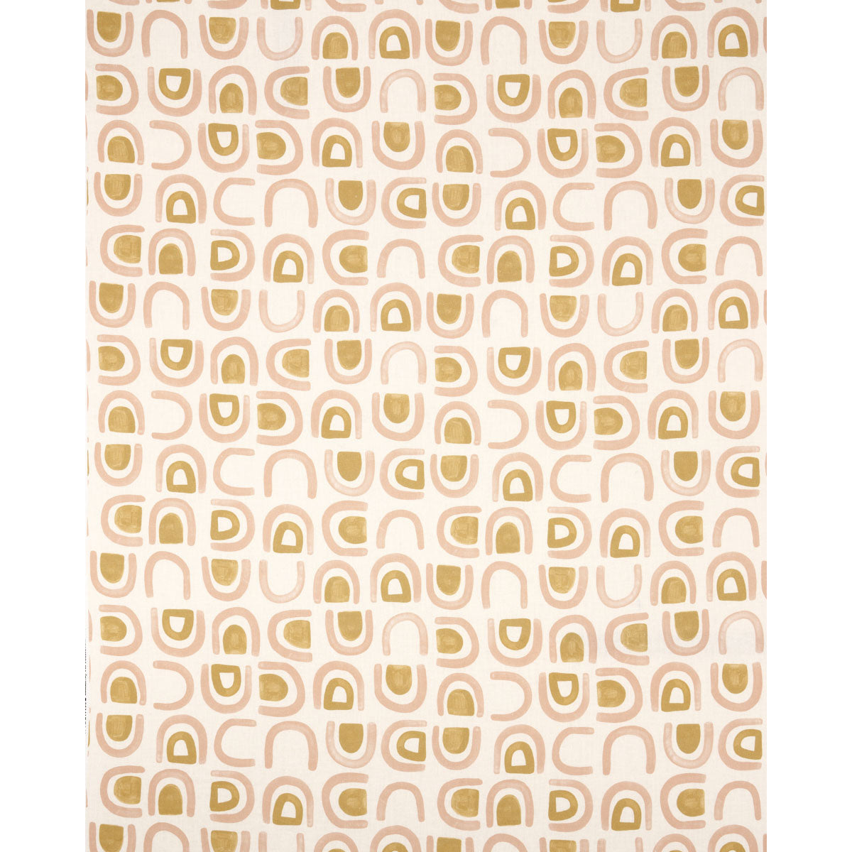 Schumacher Threshold Printed Linen Salt & Ochre Fabric - Eade's Wallpaper