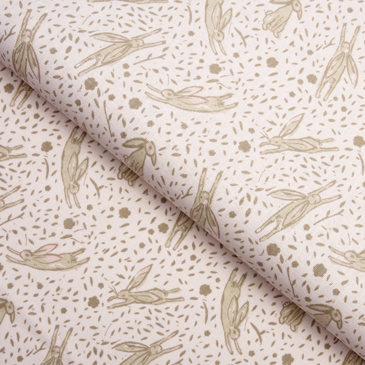 Schumacher Rabbit High Performance Print Blush Fabric - Eade's Wallpaper