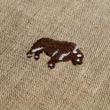 Schumacher Buffalo Embroidered Linen Natural Fabric