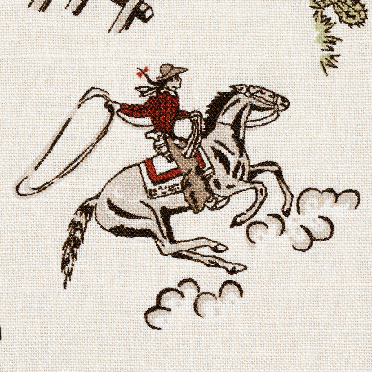 Schumacher Wild West Performance Linen Cream Fabric - Eade's Wallpaper