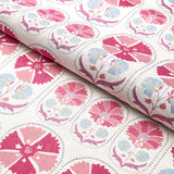 Schumacher Anjuna Floral Linen Print Mulberry Fabric
