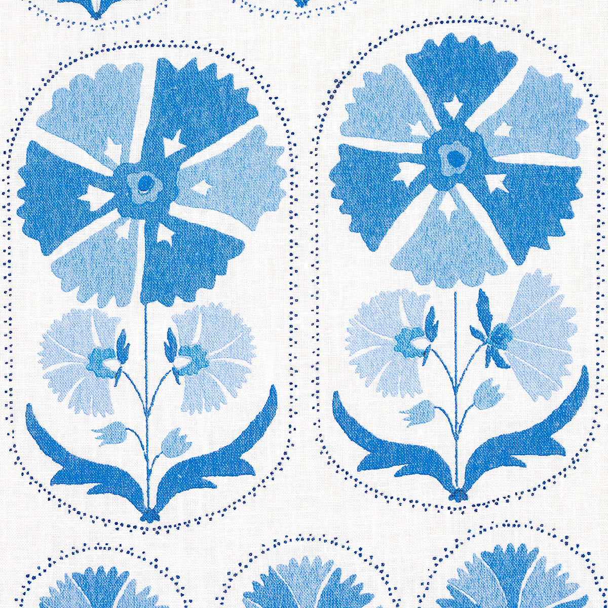 Schumacher Anjuna Floral Linen Print Porcelain Fabric