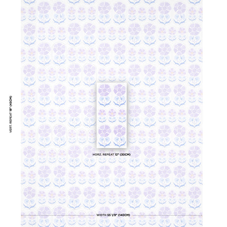 Schumacher Anjuna Floral Linen Print Lilac Fabric
