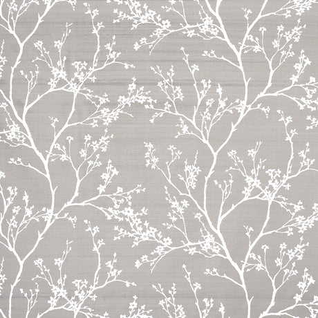 Schumacher Twiggy Silk Pewter Fabric - Eade's Wallpaper
