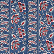Schumacher Marielle Vine Denim & Red Fabric - Eade's Wallpaper
