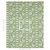 Schumacher Marielle Vine Green & Peacock Fabric - Eade's Wallpaper
