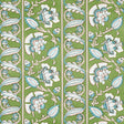 Schumacher Marielle Vine Green & Peacock Fabric - Eade's Wallpaper