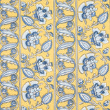 Schumacher Marielle Vine Yellow & Delft Fabric - Eade's Wallpaper