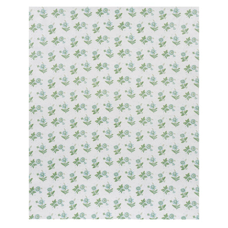 Schumacher Colline Leaf & Aqua Fabric