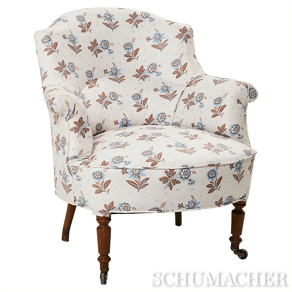 Schumacher Colline Delft & Sepia Fabric