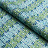 Schumacher Ottilie Stripe Green Fabric - Eade's Wallpaper