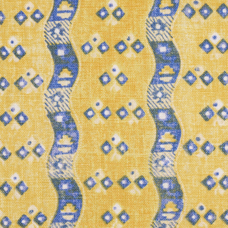 Schumacher Ottilie Stripe Yellow Fabric - Eade's Wallpaper