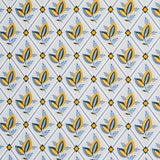 Schumacher Basile Trellis Yellow & Blue Fabric