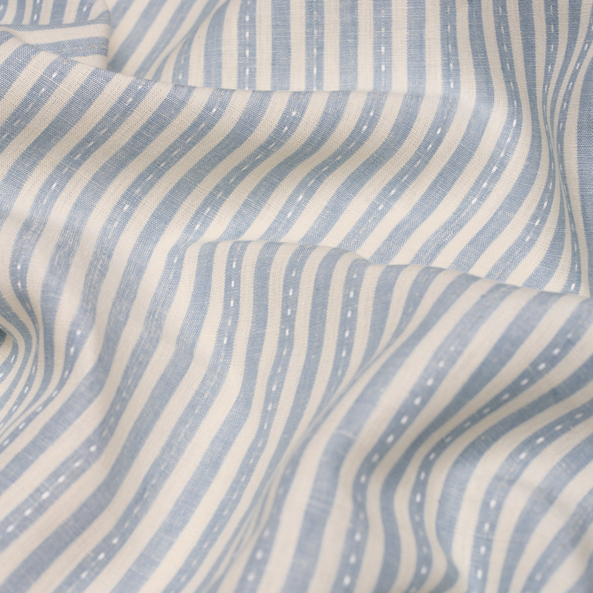 Schumacher 180590 MATHIS TICKING STRIPE in SKY Fabric - NEW 