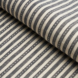 Schumacher Mathis Ticking Stripe Carbon Fabric - Eade's Wallpaper