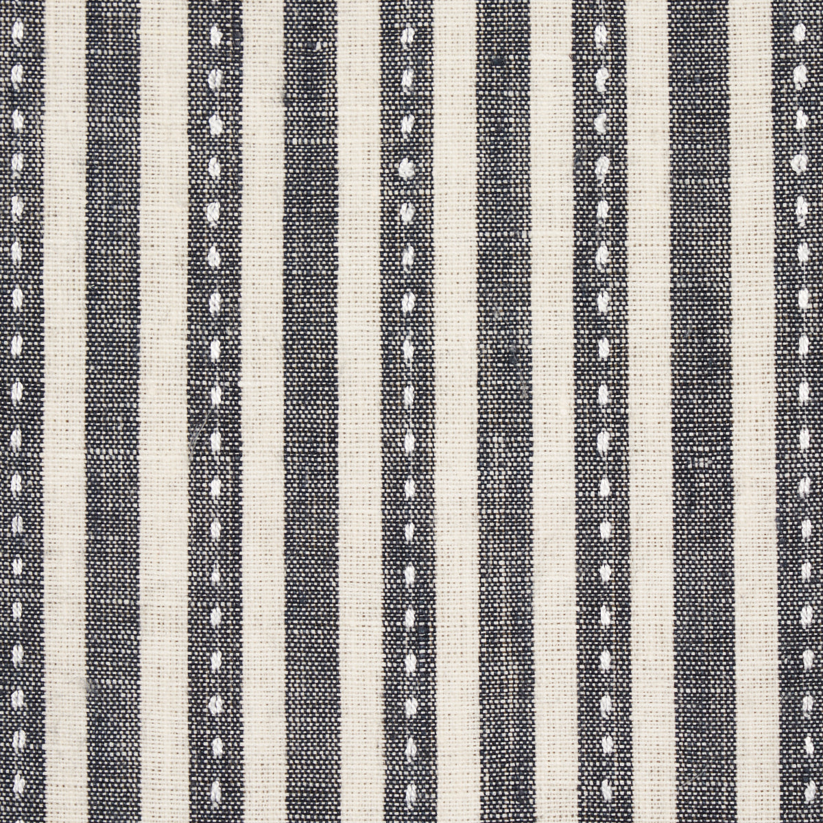 Schumacher Mathis Ticking Stripe Carbon Fabric - Eade's Wallpaper