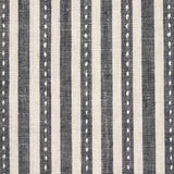 Schumacher Mathis Ticking Stripe Carbon Fabric - Eade's Wallpaper