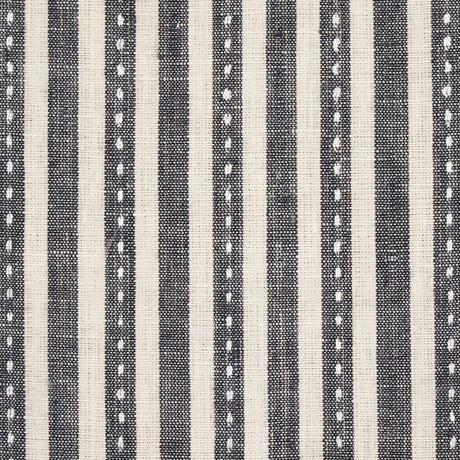 Schumacher Mathis Ticking Stripe Carbon Fabric - Eade's Wallpaper
