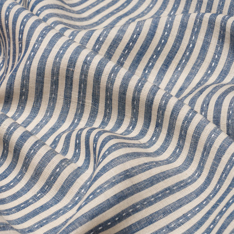 Schumacher 180593 MATHIS TICKING STRIPE in INDIGO Fabric - A