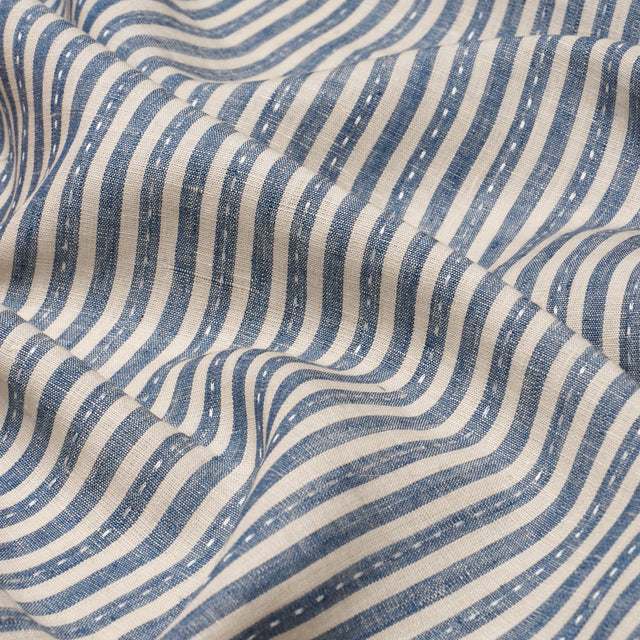 Schumacher 180593 MATHIS TICKING STRIPE in INDIGO Fabric - A