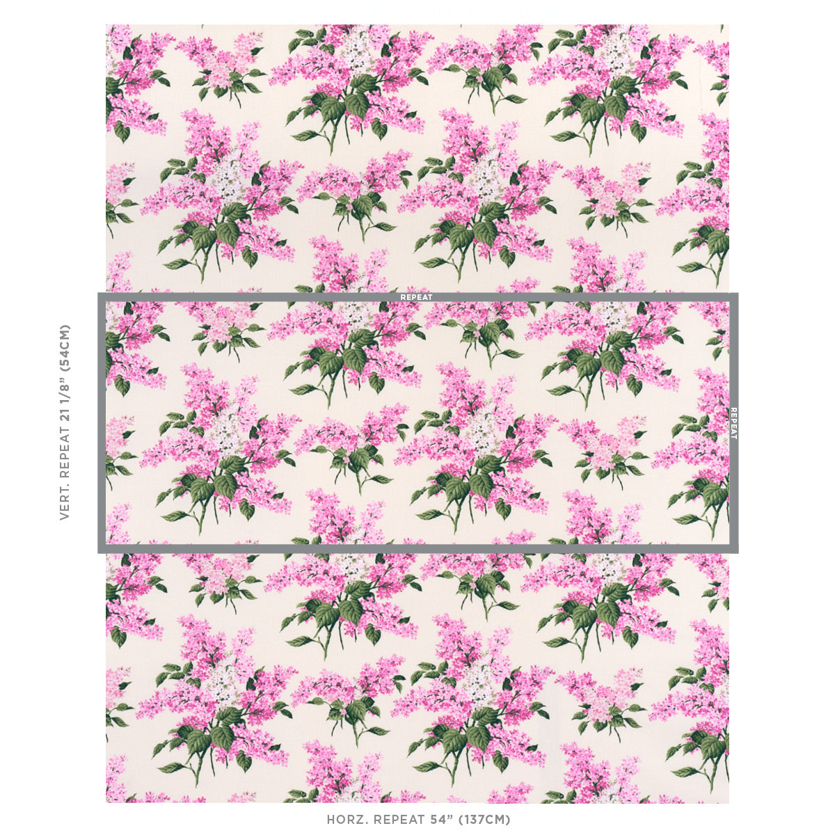 Schumacher Proust'S Lilacs Pink Fabric - Eade's Wallpaper