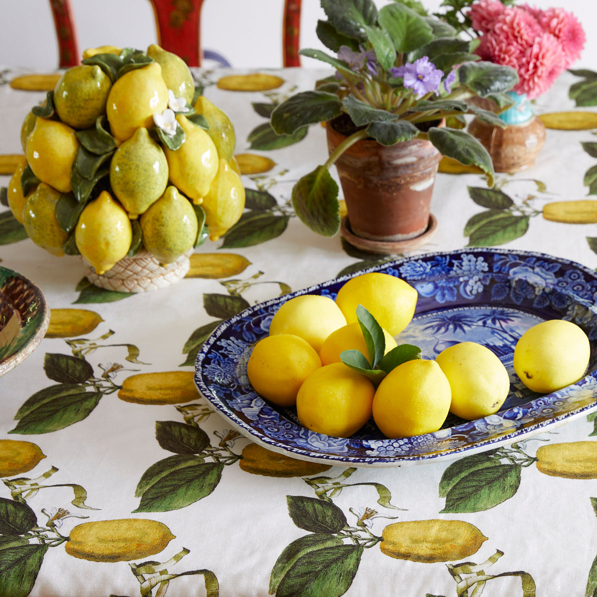 Schumacher Le Citron Ivory Fabric - Eade's Wallpaper