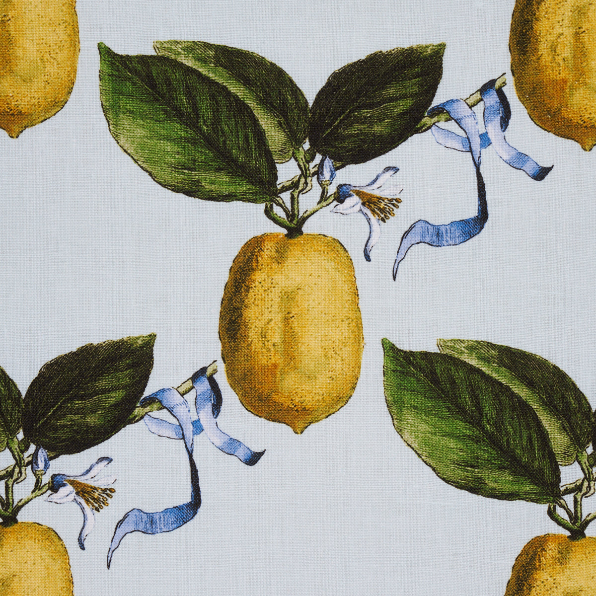 Schumacher Le Citron Sky Fabric - Eade's Wallpaper