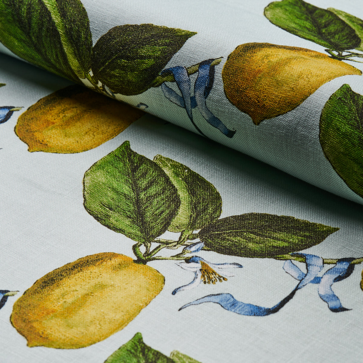 Schumacher Le Citron Sky Fabric - Eade's Wallpaper